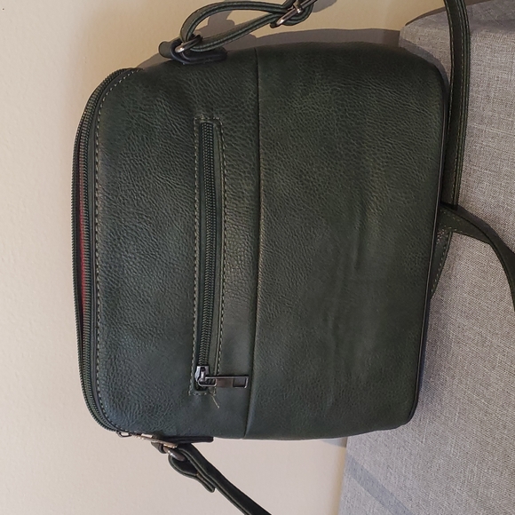 Forest Green Zippered Shoulder Bag - Picture 4 of 5